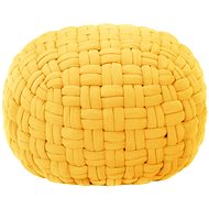 Seating pouf knitted mustard yellow 50 × 35 cm cotton - Pillow Seat