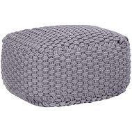 Hand-knitted seating pouf grey 50 × 50 × 30 cm cotton - Pillow Seat