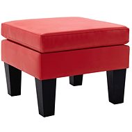 Podnožka červená umělá kůže - Footstool