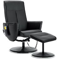 Masážní křeslo s podnožkou černé umělá kůže - Massage Chair