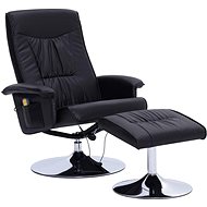 Masážní polohovací křeslo s podnožkou černé umělá kůže - Massage Chair
