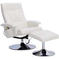Masážní polohovací křeslo s podnožkou krémové umělá kůže - Massage Chair