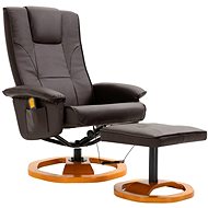 Masážní křeslo s podnožkou hnědé umělá kůže - Massage Chair