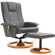 Masážní křeslo s podnožkou šedé umělá kůže - Massage Chair