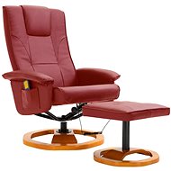 Masážní křeslo s podnožkou vínové umělá kůže - Massage Chair