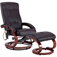 Masážní polohovací křeslo s podnožkou hnědé umělá kůže - Massage Chair