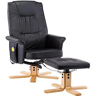 Masážní polohovací křeslo s podnožkou černé umělá kůže - Massage Chair