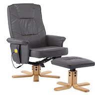Masážní polohovací křeslo s podnožkou šedé umělá kůže - Massage Chair