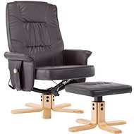Masážní polohovací křeslo s podnožkou hnědé umělá kůže - Massage Chair