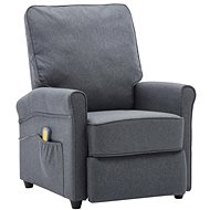Masážní polohovací křeslo tmavě šedé textil - Massage Chair