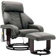 Masážní polohovací TV křeslo šedé umělá kůže - Massage Chair