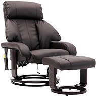 Masážní polohovací TV křeslo hnědé umělá kůže - Massage Chair
