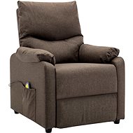 Masážní polohovací TV křeslo hnědé textil - Massage Chair
