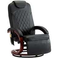 Masážní polohovací TV křeslo černé umělá kůže - Massage Chair