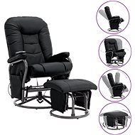 Masážní polohovací křeslo s podnožkou černé umělá kůže - Massage Chair