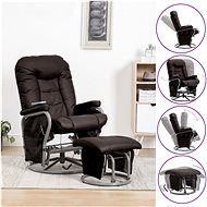 Masážní polohovací křeslo s podnožkou hnědé umělá kůže - Massage Chair