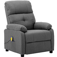 Masážní polohovací křeslo světle šedé textil - Massage Chair