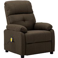 Masážní polohovací křeslo hnědé textil - Massage Chair