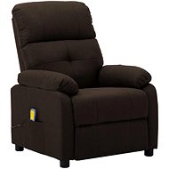 Masážní polohovací křeslo tmavě hnědé textil - Massage Chair