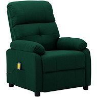 Masážní polohovací křeslo tmavě zelené textil - Massage Chair