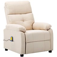 Masážní polohovací křeslo krémové textil - Massage Chair