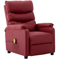 Masážní polohovací křeslo vínové umělá kůže - Massage Chair