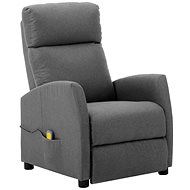 Masážní polohovací křeslo světle šedé textil - Massage Chair