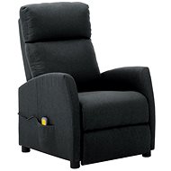 Masážní polohovací křeslo tmavě šedé textil - Massage Chair
