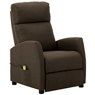 Masážní polohovací křeslo hnědé textil - Massage Chair