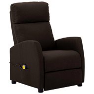 Masážní polohovací křeslo tmavě hnědé textil - Massage Chair