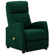 Masážní polohovací křeslo tmavě zelené textil - Massage Chair