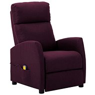 Masážní polohovací křeslo fialové textil - Massage Chair