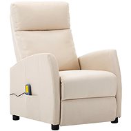 Masážní polohovací křeslo krémové textil - Massage Chair