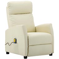 Masážní polohovací křeslo krémové umělá kůže - Massage Chair