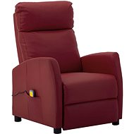 Masážní polohovací křeslo vínové umělá kůže - Massage Chair