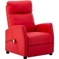 Masážní polohovací křeslo červené umělá kůže - Massage Chair