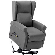 Masážní zvedací křeslo světle šedé textil - Massage Chair