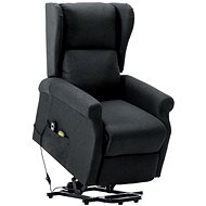 Masážní zvedací křeslo tmavě šedé textil - Massage Chair