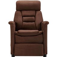 Masážní polohovací křeslo hnědé umělá broušená kůže - Massage Chair