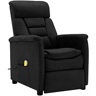 Masážní polohovací křeslo černé umělá broušená kůže - Massage Chair