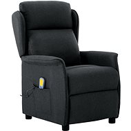 Masážní polohovací křeslo tmavě šedé textil - Massage Chair