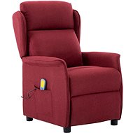 Masážní polohovací křeslo vínové textil - Massage Chair