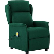 Masážní polohovací křeslo tmavě zelené textil - Massage Chair