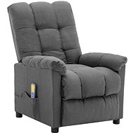 Masážní polohovací křeslo světle šedé textil - Massage Chair