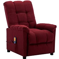 Masážní polohovací křeslo vínové textil - Massage Chair
