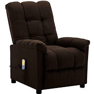 Masážní polohovací křeslo tmavě hnědé textil - Massage Chair