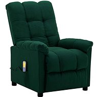 Masážní polohovací křeslo tmavě zelené textil - Massage Chair