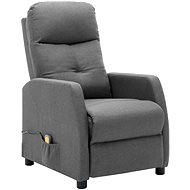 Masážní polohovací křeslo světle šedé textil - Massage Chair