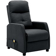 Masážní polohovací křeslo tmavě šedé textil - Massage Chair