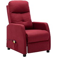 Masážní polohovací křeslo vínové textil - Massage Chair